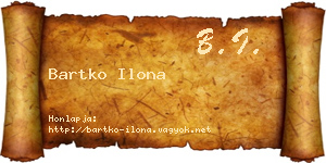Bartko Ilona névjegykártya